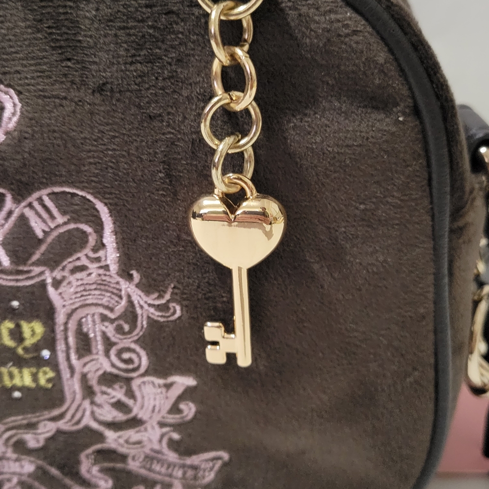 Juicy Couture Dark Brown Crossbody Bag with Gold Key Charm - Picture 3 of 13